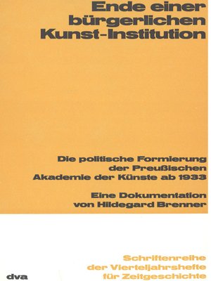 cover image of Ende einer bürgerlichen Kunst-Institution